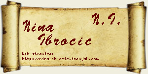 Nina Ibročić vizit kartica